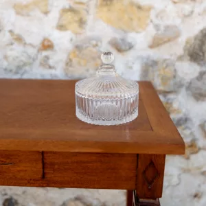 Bonbonnière en verre strié circus