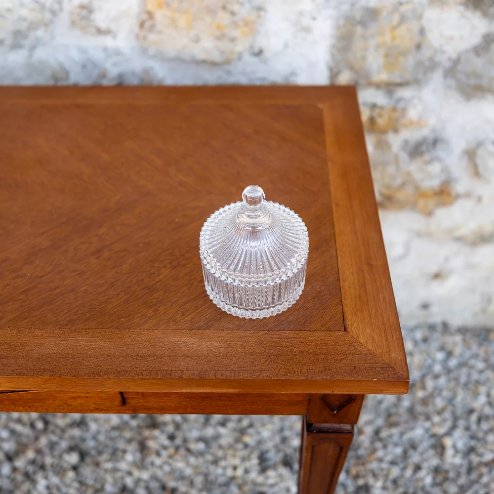 Bonbonnière en verre strié circus