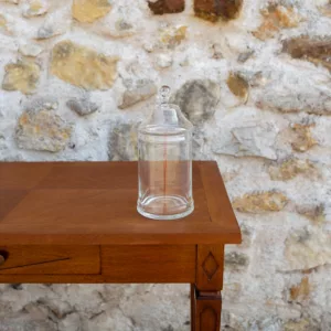 Bonbonnière en verre cylindrique avec couvercle