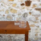 Bonbonnière en verre cylindrique avec couvercle