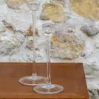 Bougeoirs fins en verre transparent