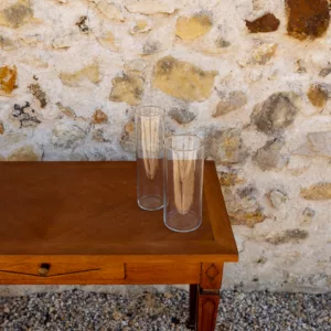 Duo de vases en verre cylindriques