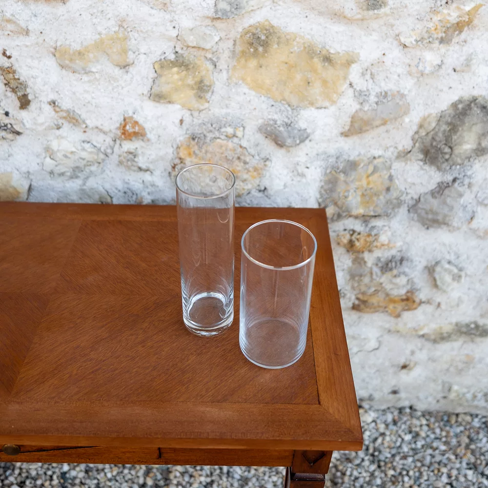 Duo de vases en verre cylindriques