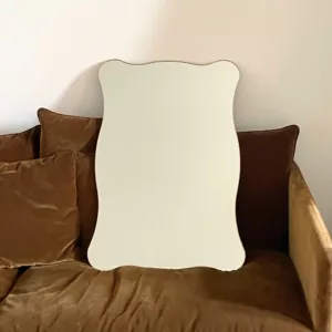 Miroir ondulations métal or