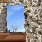 Miroir ondulé bords or