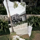 Miroir ondulé bords or