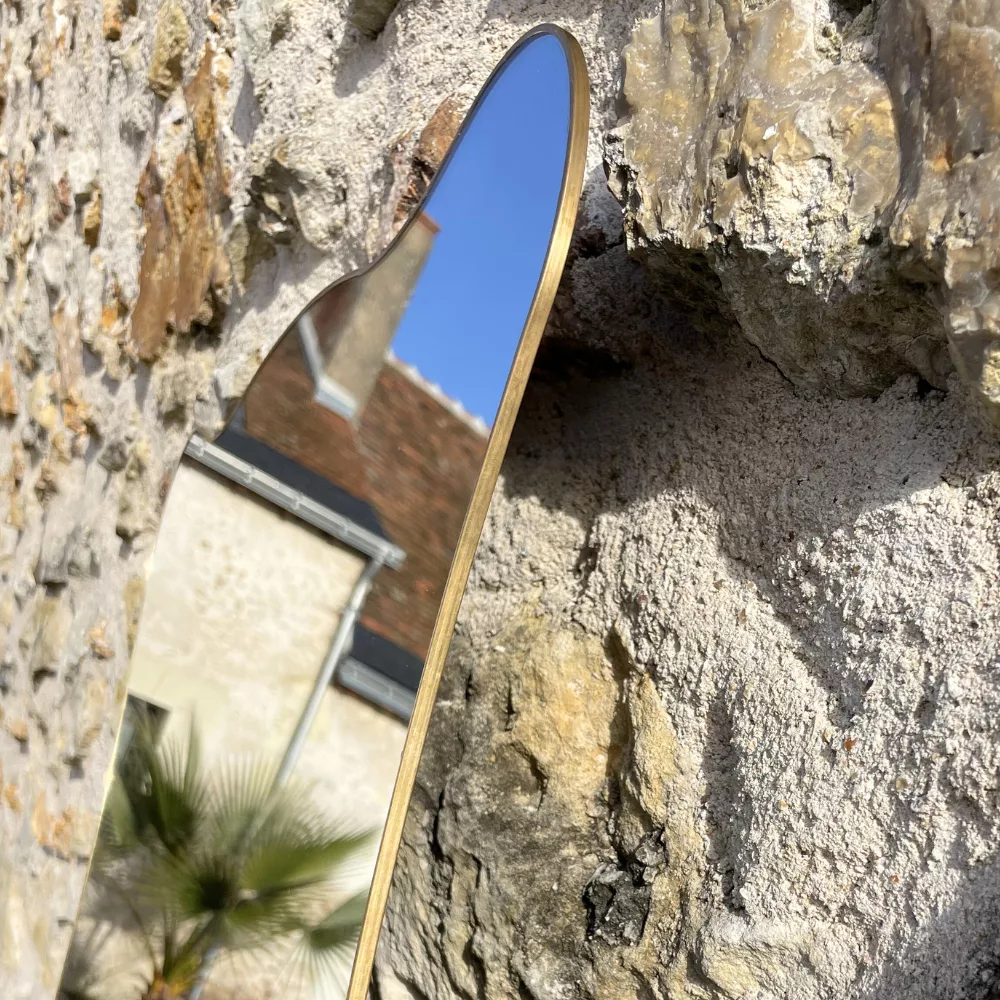 Miroir ondulé bords or