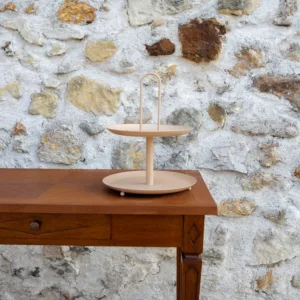 Plateau de présentation rose saumon