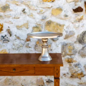 Plateau sur pied argenté