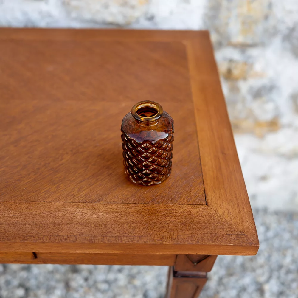 Soliflore cylindrique ambré motifs losanges