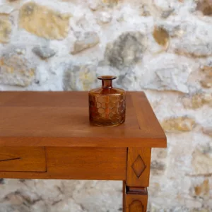 Soliflore cylindrique bas ambré motifs ronds