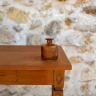 Soliflore cylindrique bas strié ambré