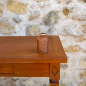 Soliflore cylindrique col or et petits traits vieux rose