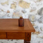 Soliflore cylindrique lignes points ambré