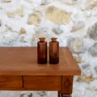 Soliflore cylindrique strié verre ambré