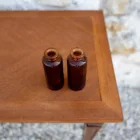 Soliflore cylindrique strié verre ambré