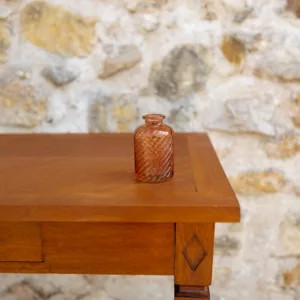 Soliflore en verre rose ondulations