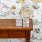 Soliflore vintage en verre à motifs floraux
