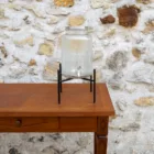 Support métal noir pour jarre