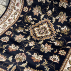 Tapis rectangulaire noir, kaki et beige