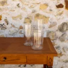 Trio de vases en verre cylindriques