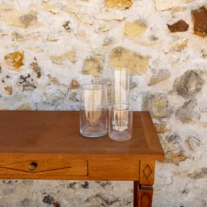 Trio de vases en verre cylindriques