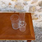 Trio de vases en verre cylindriques