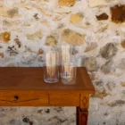 Trio de vases en verre cylindriques