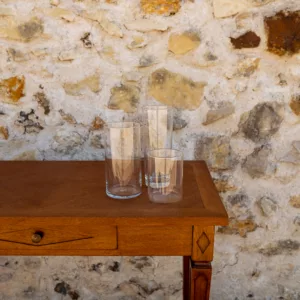 Trio de vases en verre cylindriques