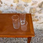 Trio de vases en verre cylindriques