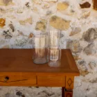 Trio de vases en verre cylindriques