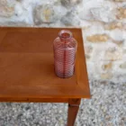 Vase cylindrique en verre rose