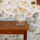 Vase cylindrique grand format en verre transparent