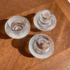 Bougeoir-Photophore en verre transparent strié