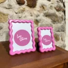 Cadres ondulés rose