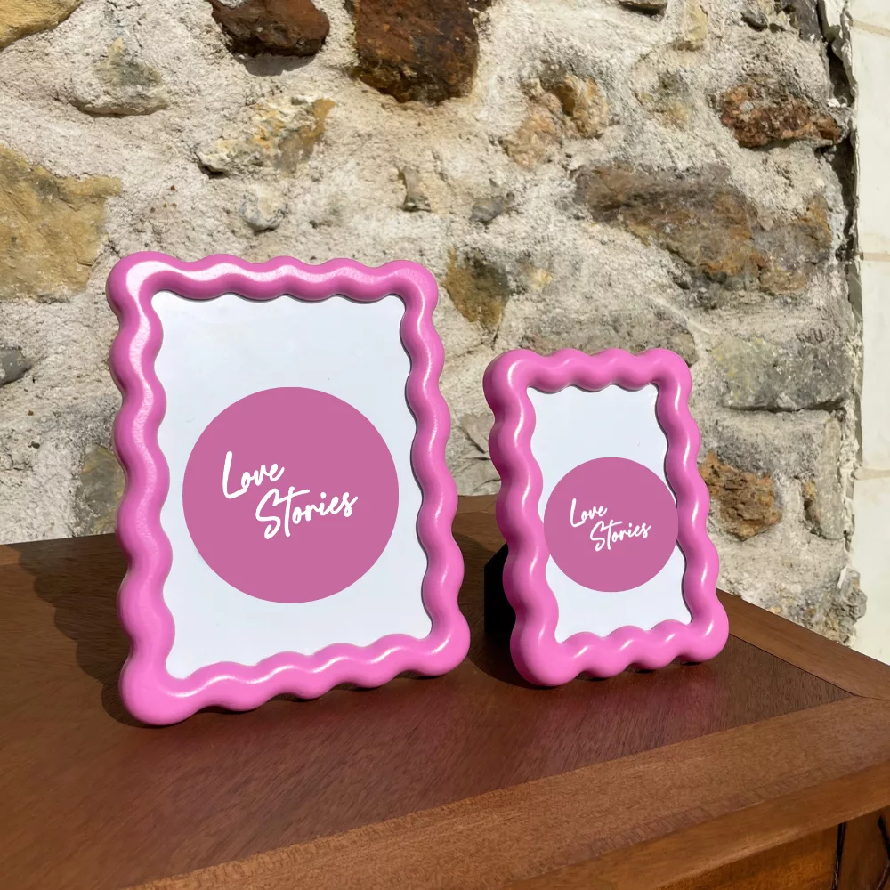 Cadres ondulés rose