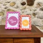Cadres ondulés rose et orange