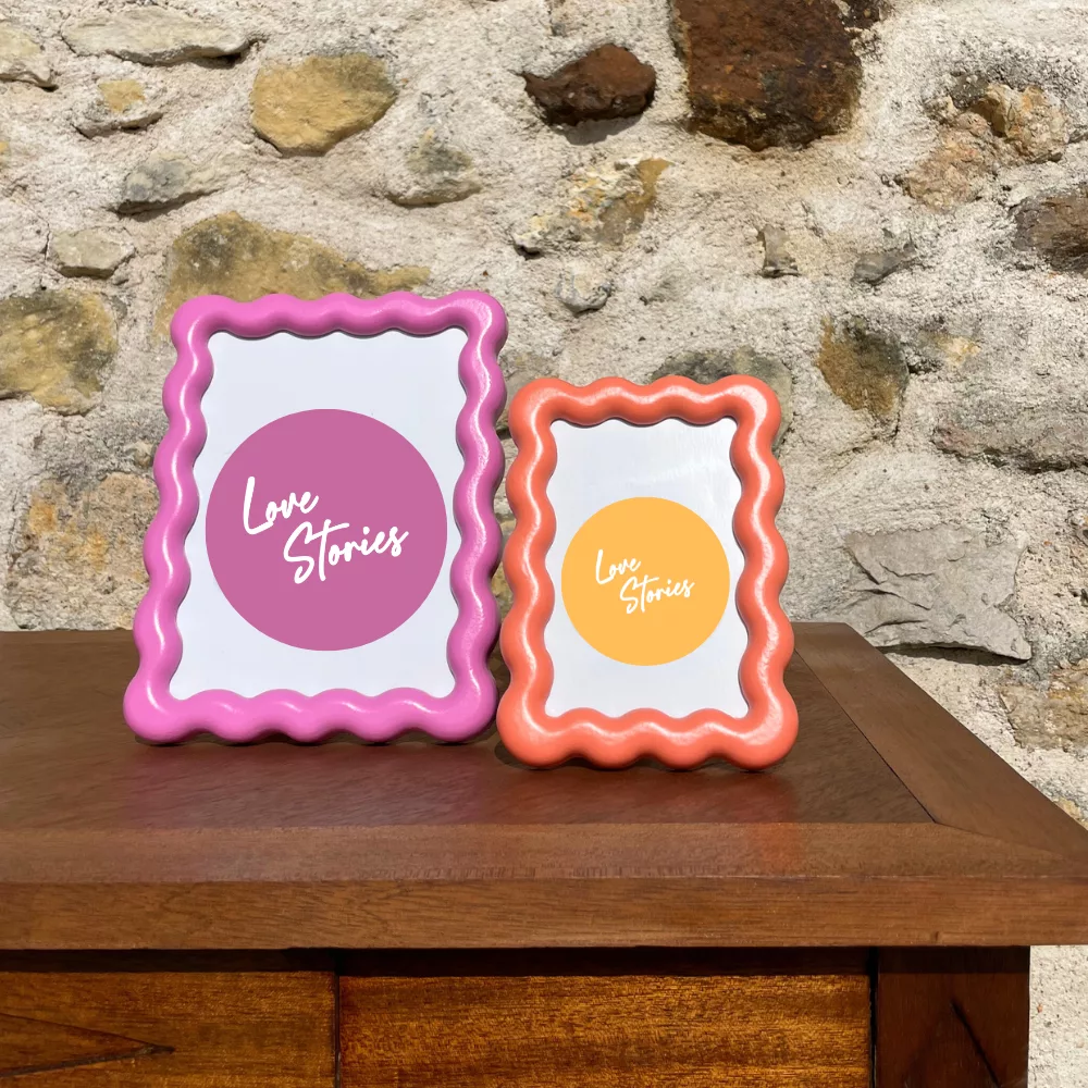 Cadres ondulés rose et orange