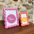 Cadres ondulés rose et orange