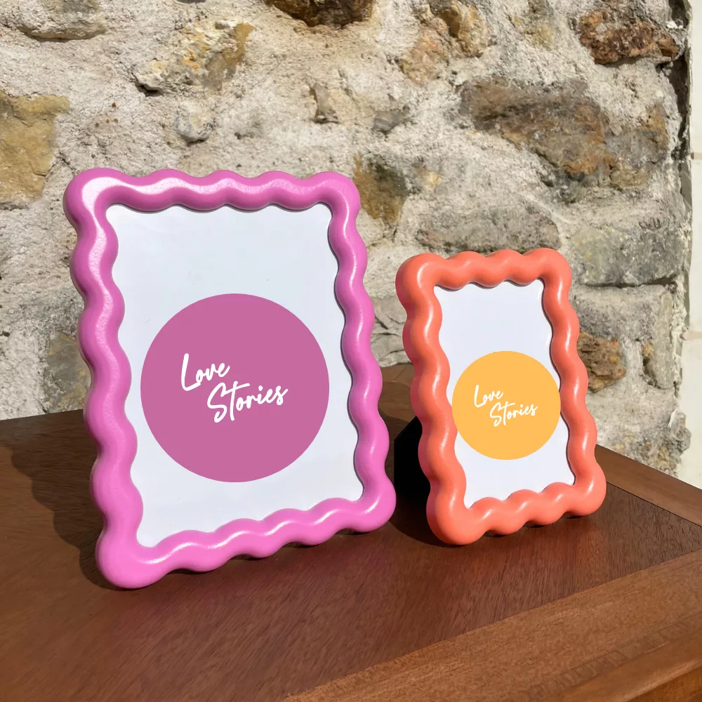 Cadres ondulés rose et orange
