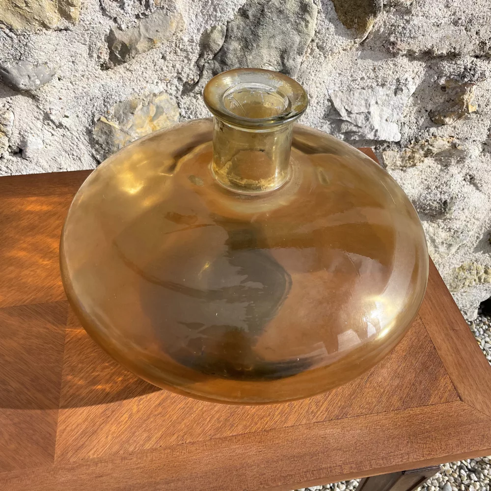 Dame jeanne plate ambrée