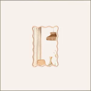 Miroir ondulé beige