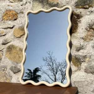 Miroir ondulé crème