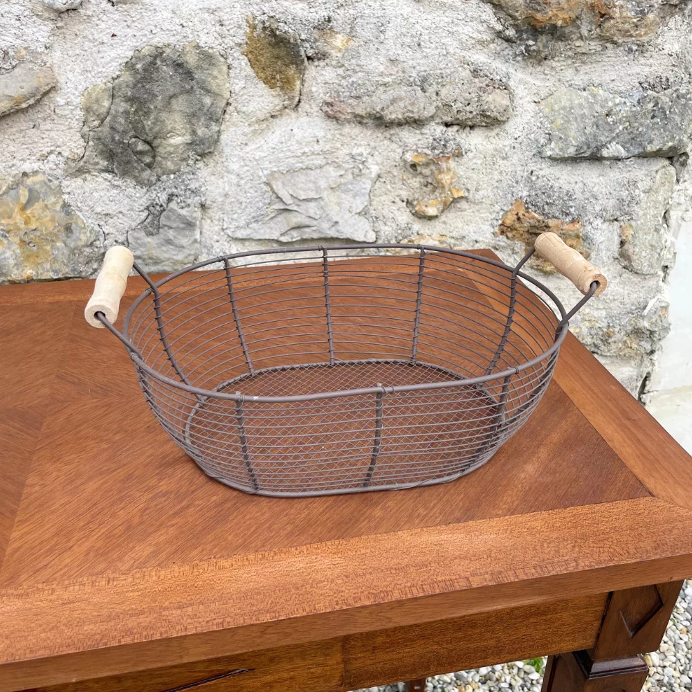 Panier vintage à anses marron