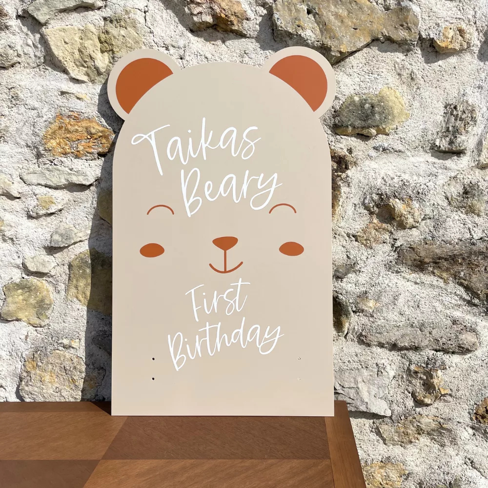 Panneau plexi arche ours beige et orange Panneau plexi arche ours beige et orange