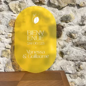 Panneau plexi jaune givré