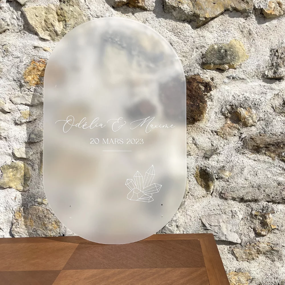 Panneau plexi ovale transparent givré Panneau plexi ovale transparent givré