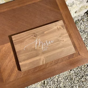 Panneau rectangulaire en bois Merci