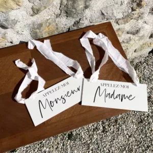 Panneaux bois blanc Mr & Mme