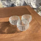 Photophore rond en verre pointé